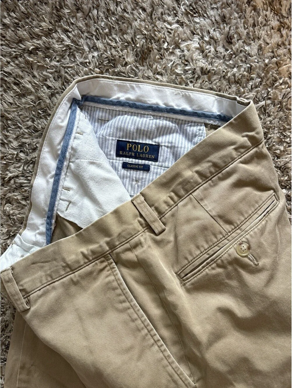 Polo Ralph Lauren Chino Pants Men's Size 32x30 Beige Classic Twill Straight Pony